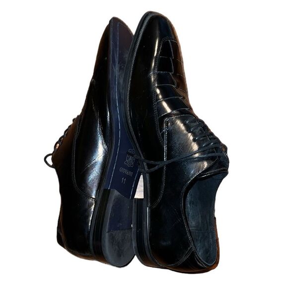 Giovanni Black Leather Shoes Size 11 - Picture 4 of 6